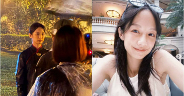 讀者巧遇簡嫚書在深夜淋雨拍戲。（圖／讀者提供／翻攝簡嫚書IG）