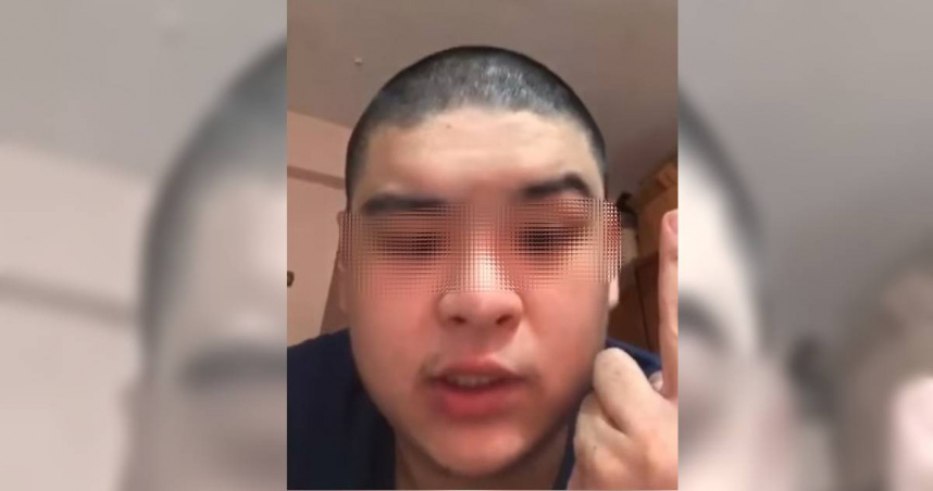 台北市警局1日下午獲報有男子自拍影片揚言在總統府與三大機場放置多枚炸彈。（圖／翻攝畫面）