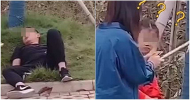 爸爸接下課「睡倒路邊」!老師來了搖不醒 同學都在看...女兒眼神死