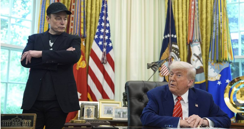 美國總統川普與特斯拉執行長馬斯克互相指責。（圖／達志／美聯社）