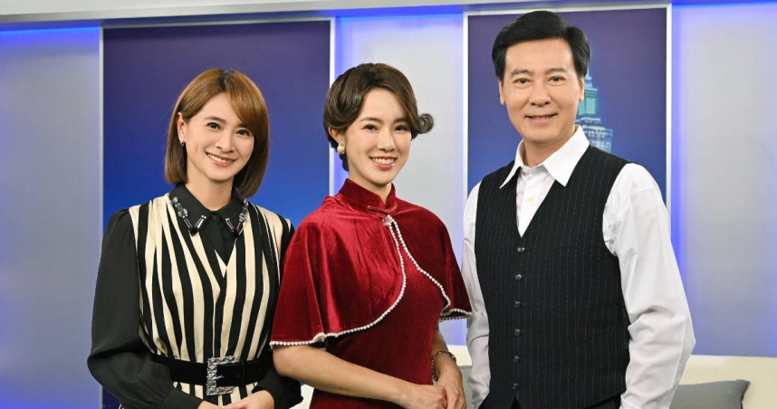 黃瑄(中)、尹昭德(右)接受《台灣名人堂》訪問,左為侯乃榕。(圖/台視提供)