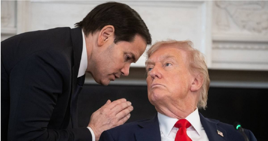 美國國務卿盧比歐（左）、總統川普（右）。（圖／達志／美聯社）