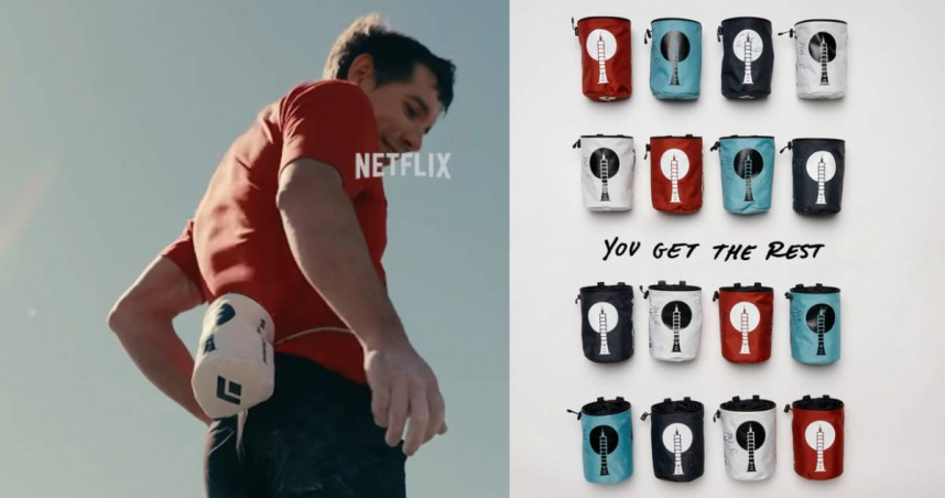 霍諾德特製鎂粉袋全球僅20個。（圖／翻攝自Instagram@netflix、blackdiamond）