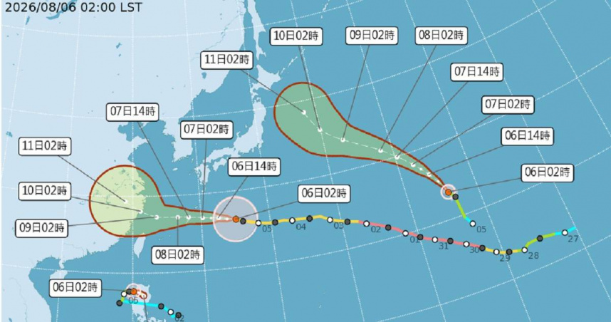 中颱白海豚最新預測路徑。（圖／中央氣象署提供）