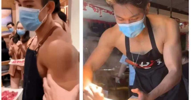 大肌肌猛男「桌邊服務」女客伸手狂摸:比起火鍋,更想吃了你!