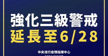 疫情警戒第三級延長至6/28日 防疫規定看這裡