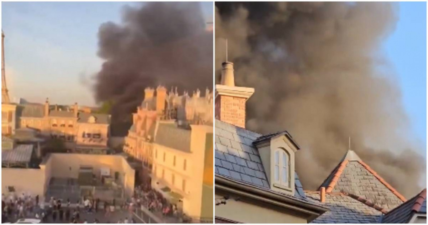 美國佛州迪士尼於當地時間22日驚傳火警事故，園區內的一座主題樂園突冒出大量濃煙，現場遊客紛紛被緊急疏散，所幸並未釀成嚴重傷亡。（圖／擷取自X）