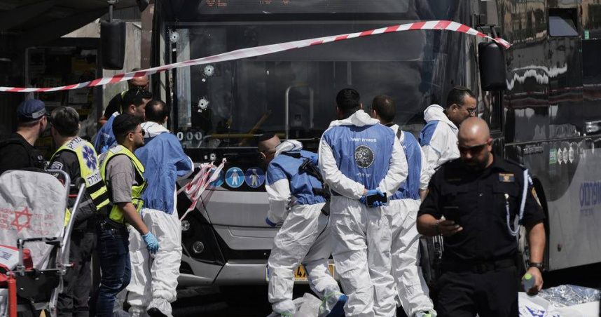 耶路薩冷一處公車站於8日發生槍擊事件。（圖／達志／美聯社）