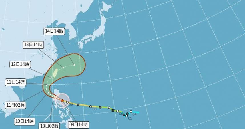 鳳凰颱風路徑潛勢圖。（圖／中央氣象署）