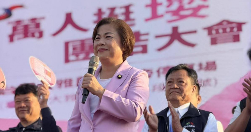 楊瓊瓔在台中市大雅區舉辦造勢活動，回到本命區催出大批支持者到場力挺。（圖／楊瓊瓔臉書）