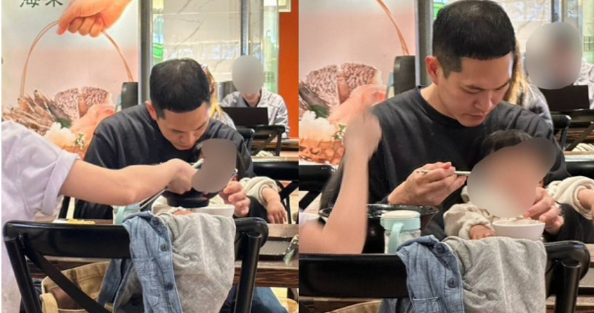 娛樂報報／宇宙人阿奎當專業奶爸　邊吃邊餵小孩超熟練