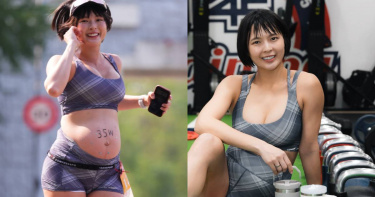 黃沐妍挺著35週孕肚參加馬拉松路跑。（圖／翻攝自黃沐妍臉書）