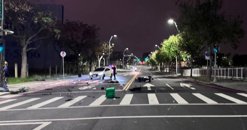 台中市吳姓洗車工人8日凌晨飲酒後，無照駕駛豪華休旅車闖紅燈，撞上陳姓外送員，陳男送醫後不治。（圖／民眾提供）