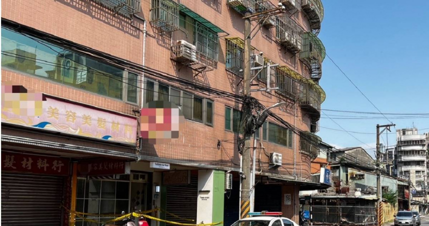 板橋某畫室2樓發生槍擊案，女畫師遭前夫射殺，兇嫌自戕。（圖／翻攝畫面）