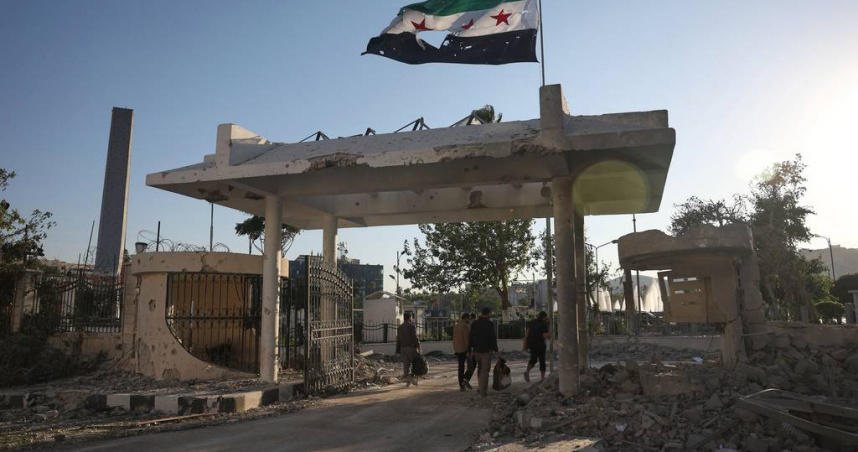 敘利亞大馬士革國防部大樓，遭到以色列多次空襲。（圖／美聯社／達志）