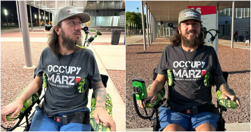 四肢癱瘓的美國網路名人阿博。（圖／翻攝自X平台／Noland Arbaugh）