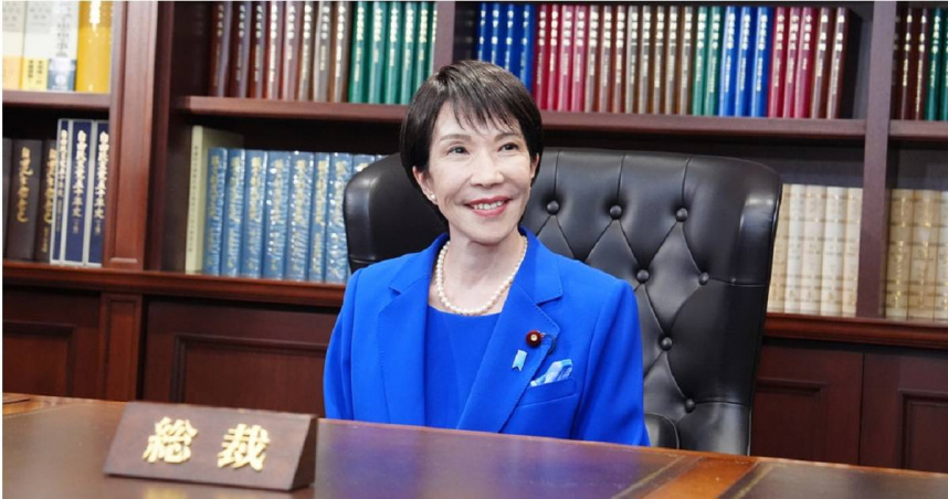 高市早苗4日贏得日本「自民黨」總裁選舉，有望成為首位女首相。（圖／達志／美聯社）