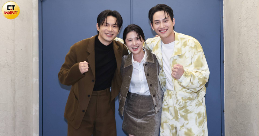 姚淳耀、范少勳、林予晞為金鐘獎暖身。（圖／楊澍攝）