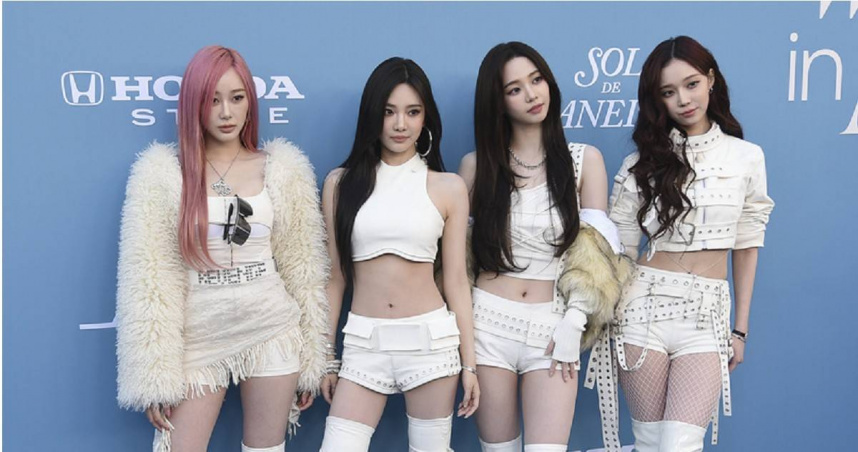 aespa原定登上NHK紅白歌唱大賽舞台，卻因成員寧寧過去發文遭日網連署抵制。（圖／達志／美聯社，下同）