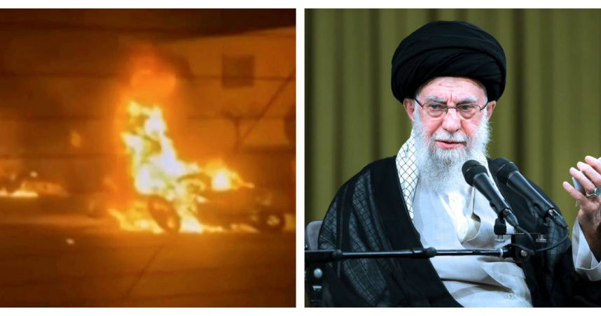 伊朗最高領袖哈米尼發表全國談話，指控美國與以色列為背後煽動示威的外部勢力。（圖／達志／美聯社，下同）