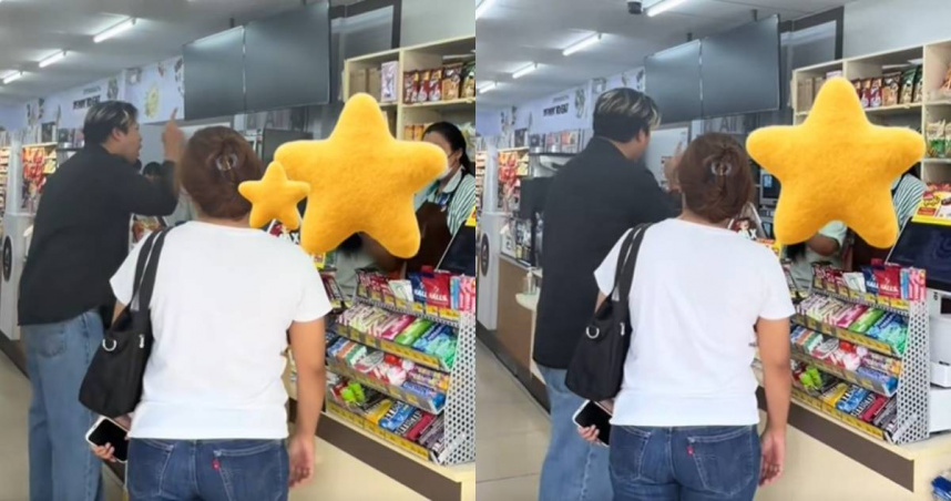 泰國一名男子因未能在便利商店成功購買演唱會門票，竟在店內失控飆罵店員、丟擲物品。（圖／翻攝TikTok）