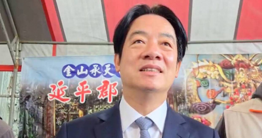 賴清德今天到金山承天宮祈福並發表談話，祈求國泰民安、風調雨順，台灣境內四時無災、八節有慶。（圖/總統府提供）