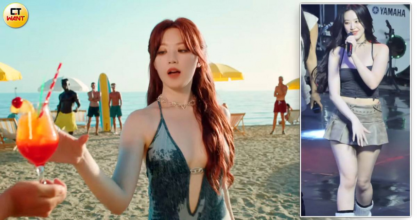 人氣女團 (G)I-DLE舒華曾被批評太胖，透過運動、調整飲食後變得玲瓏有緻。（合成圖／翻攝自(G)I-DLE YouTube、X）