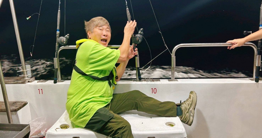 胡瓜海釣初體驗，一度暈船。（圖／下面一位提供）