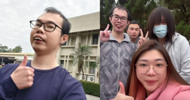 鄧佳華出獄比讚自拍。（圖／翻攝自臉書＠deng.jia.hua.417932）