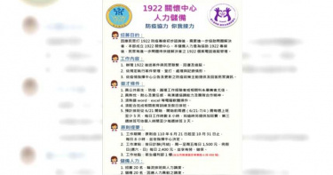 1922忙翻!衛福部急徵40人「日薪2400」 工作只做3件事…條件曝光