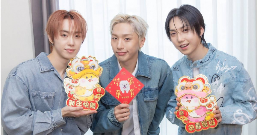 Bitsaeon（左起）、Narachan、Roda祝賀粉絲新年樂「做最少的事，賺最多的錢」。（圖 / ONINN ASIA提供）