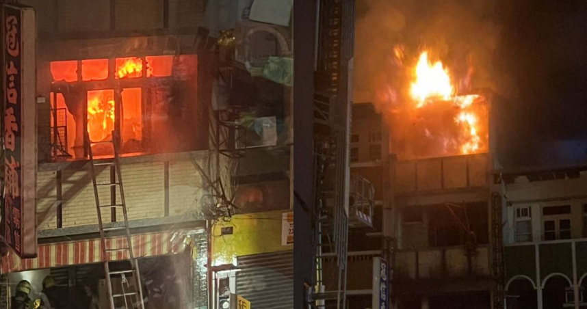 台南北區文賢路一處香舖凌晨發生火警。（圖／台南大小事臉書社團）