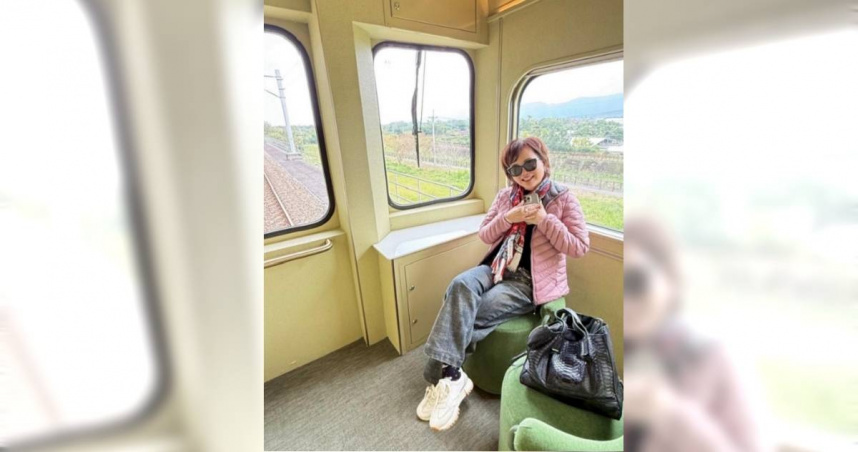 主播沈春華搭台鐵觀光列車弄丟手機，她自嘲差點哭著回台北。（圖／翻攝自臉書／沈春華 Live Show）
