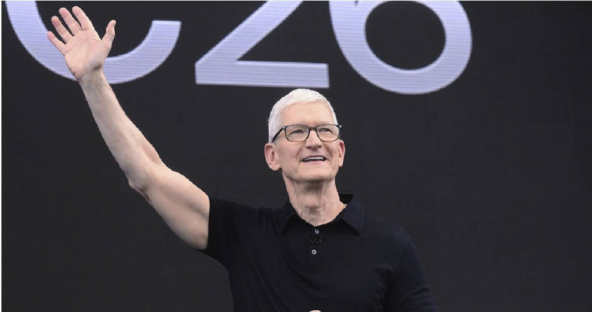 即將卸任的蘋果公司（Apple）執行長庫克（Tim Cook）。（圖／達志／美聯社）