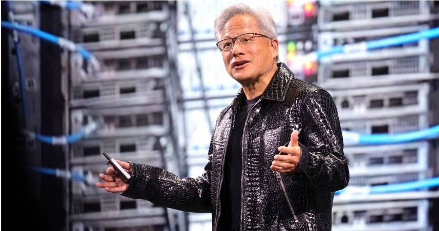 輝達（NVIDIA）執行長、「AI教父」黃仁勳。（圖／達志／路透社）