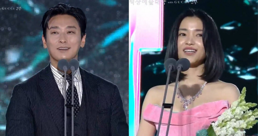 朱智勛、金泰梨分別以《外傷重症中心》、《正年》成為新科視帝視后。（圖／翻攝PRIZM）