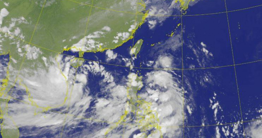 根據日本氣象廳下午最新資訊，位於菲律賓東方海面的熱帶擾動94W稍早已增強為熱帶性低氣壓。（圖／氣象署）