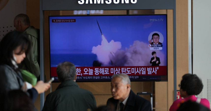 北韓再度發射不明飛行體，疑似為彈道飛彈，為今年第二次發射行動。（示意圖／達志／美聯社，下同）