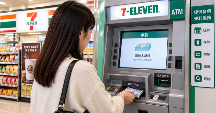 民眾到7-ELEVEN存款竟意外存入門市營業金帳戶。（圖／AI示意圖）