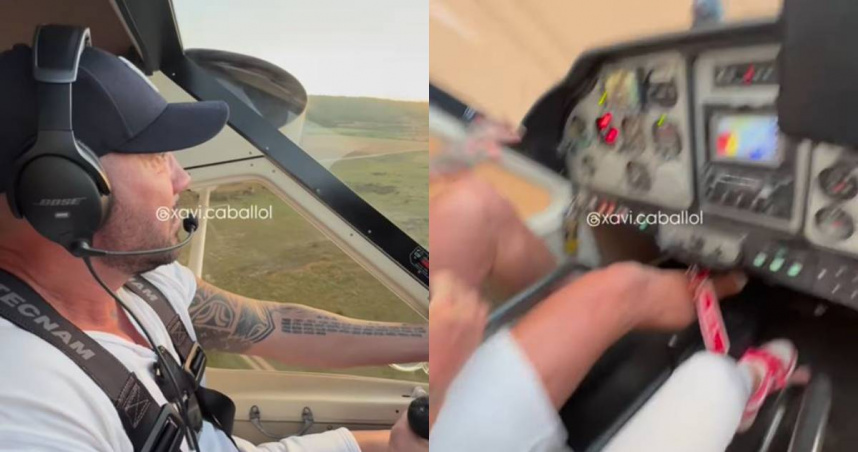 西班牙網紅駕駛超輕型飛機時突然失控墜毀。（圖／翻攝自Instagram／@xavi.caballol）