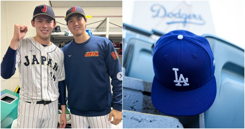 「令和怪物」佐佐木朗希加盟道奇隊，將攜手「百年難得一見的棒球奇才」大谷翔平征戰MLB。（合成圖／翻攝自Instagram／rouki.sasaki）