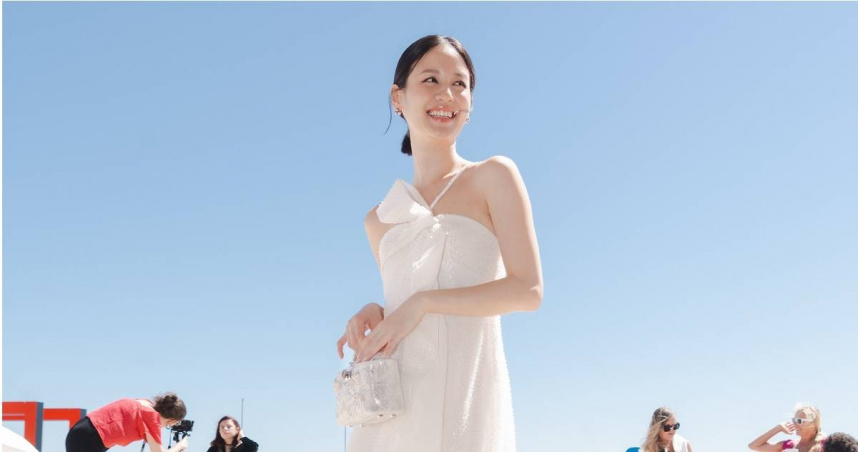 袁子芸為短片《兩個女導演》前往坎城影展宣傳。（圖／力天娛樂提供）