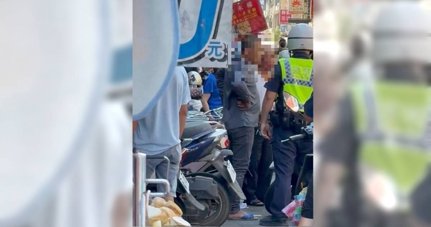 新竹市大菜市1名中年人與8旬老翁因攤位位置問題發生衝突，不僅毆傷老翁還拿出開山刀示威，嚇壞一早買菜的民眾。（圖／翻攝畫面）