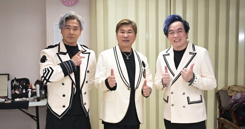 胡瓜（中）、康康（右）、歐漢聲（左）今晚在台中舉辦《鑽石舞台之夜》演唱會。（圖／萬星傳播提供）
