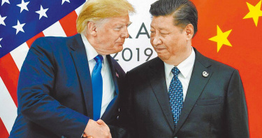 美國總統川普17日證實，月底將與大陸國家主席習近平在韓國APEC峰會期間舉行雙邊會談。圖為2019年川習在日本會晤。（圖／路透）