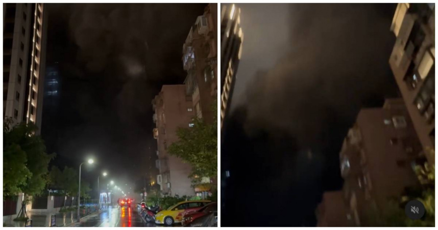 北市松山區健康路325巷25弄的一處興建中住宅工地，今晚間傳出火警消息。（圖／翻攝Threads／elenah1021）