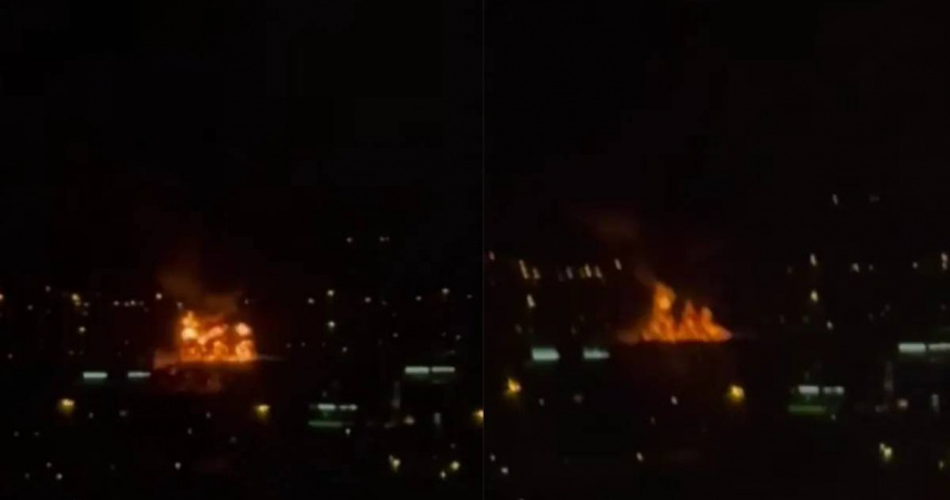 杜拜機場遭無人機攻擊。（圖／翻攝X／@RapidReport2025）