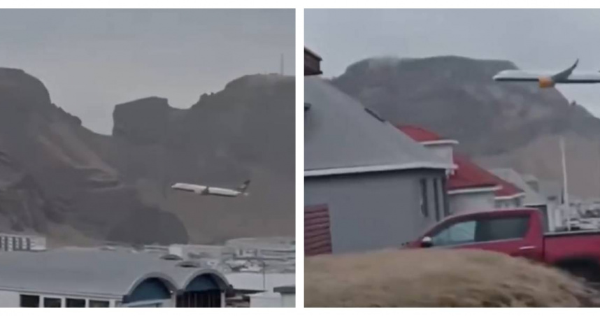 冰島航空航班偏離航線，低空飛越海馬島畫面曝光。（圖／翻攝自X，avuationbrk、臉書，cna，下同）