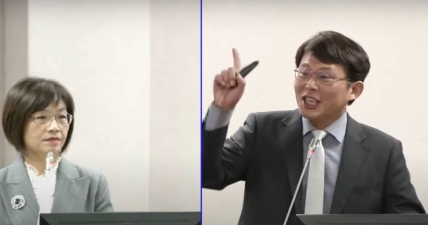 司法院副秘書長王梅英說，司法院尊重前秘書長、現任大法官呂太郎昔日對憲訴法的意見，至於未生效法律，憲法法庭能否解釋，憲法法庭具體審理時會討論。但黃國昌痛批，司法院立場居然可以變變變，難怪人民不相信司法（圖／翻攝自國會頻道）