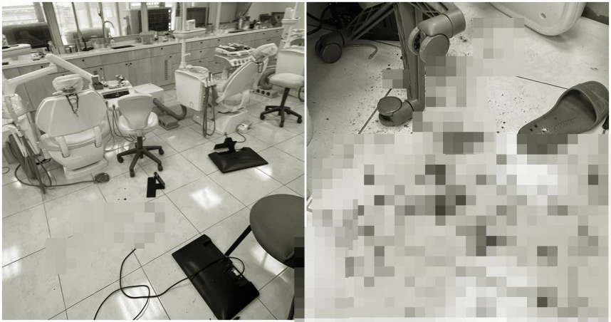 松山某牙醫診所上午發生暴力事件。（圖／翻攝爆料公社）